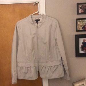 Beige pleather blazer